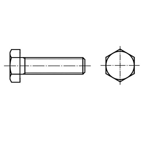 TOOLCRAFT 1064463 vijak s šesterokutnom glavom M12 20 mm vanjski šesterokutni DIN 933 nehrđajući čelik A4 100 St. slika 1