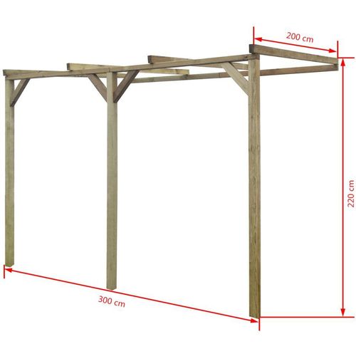 Potporna pergola 2 x 3 x 2,2 m drvena slika 2