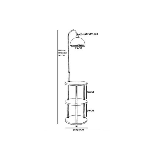 Tokyo Ceviz Gold Lambader Retro 3 Başlıklı Gold
Walnut Floor Lamp slika 5