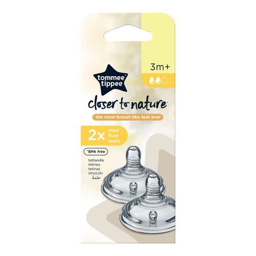 Tommee Tippee Closer to nature duda srednji otvor, 2 kom, 3mj+ slika 2