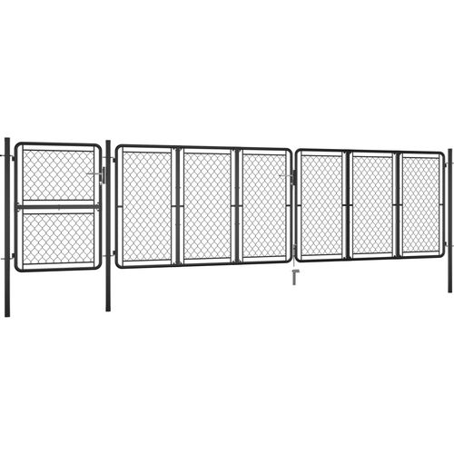 Vrtna vrata čelična 125 x 495 cm antracit slika 6