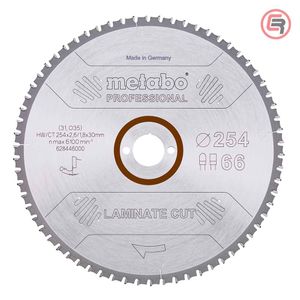 Metabo List Kružne Pile Za Laminat 254 x 2,6 / 2,0 x 30 / Z = 66 Laminate Cut Professional – 628446000