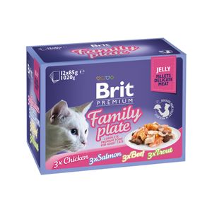 Brit Premium Cat Family plate, komadići delikatnog mesa u želeu, 1020 g (12 x 85 g)