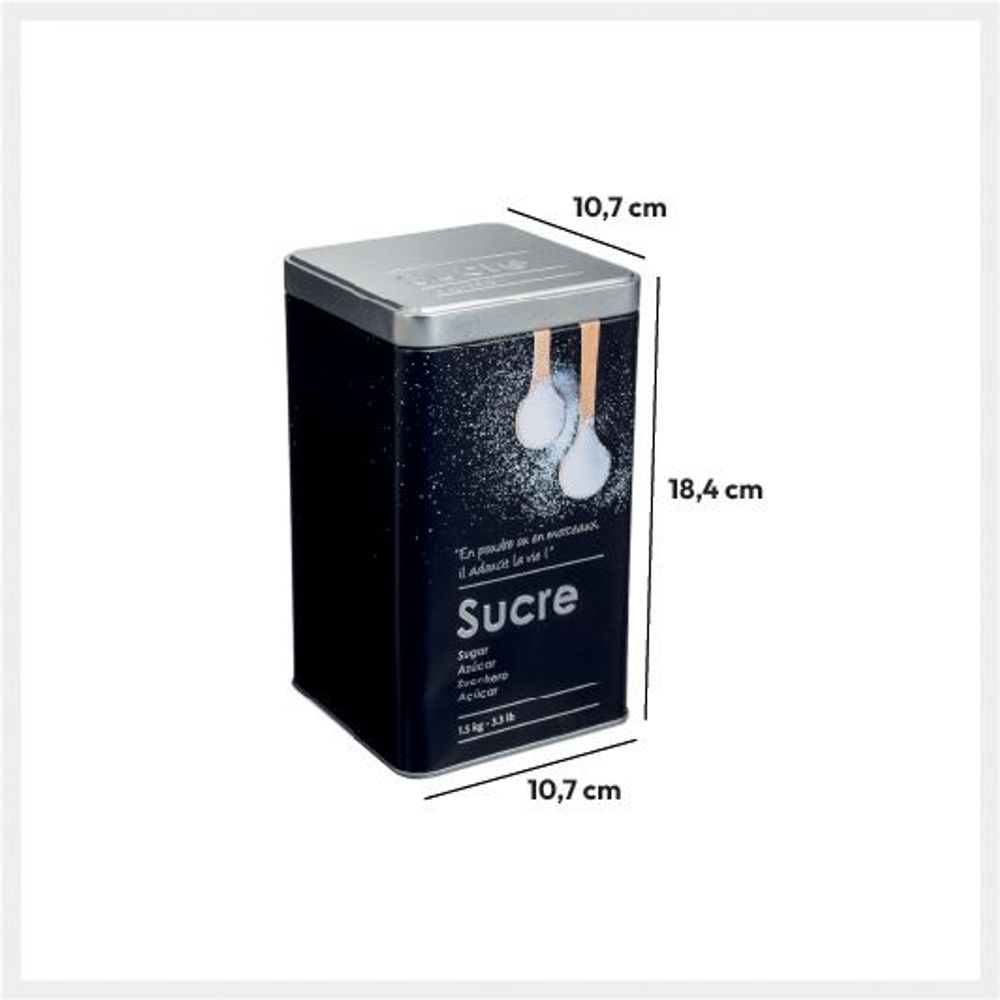 FIVE KUTIJA ZA ŠEĆER - Crna Metalna Kutija slika 2