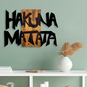 Dekorativni Drveni Zidni Ukras Hakuna Matata 5 Black Light Walnut