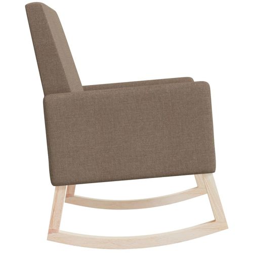 Stolica za ljuljanje od tkanine smeđe-siva slika 5