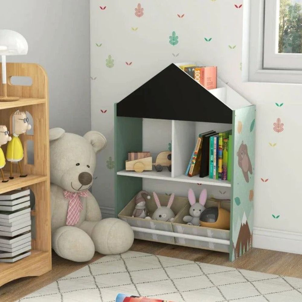 Kinder Home Dječija drvena polica sa tablom za crtanje Forest slika 6