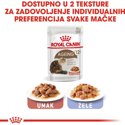 ROYAL CANIN FHN Ageing 12+ Gravy, potpuna hrana u vrećici za  odrasle mačke starije od 12 godina, komadići u umaku, 12x85 g slika 3