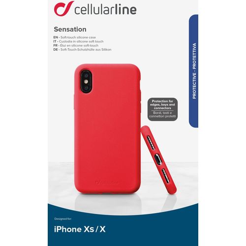 Cellularline Sensation silikonska maskica za iPhone X/XS crvena slika 3