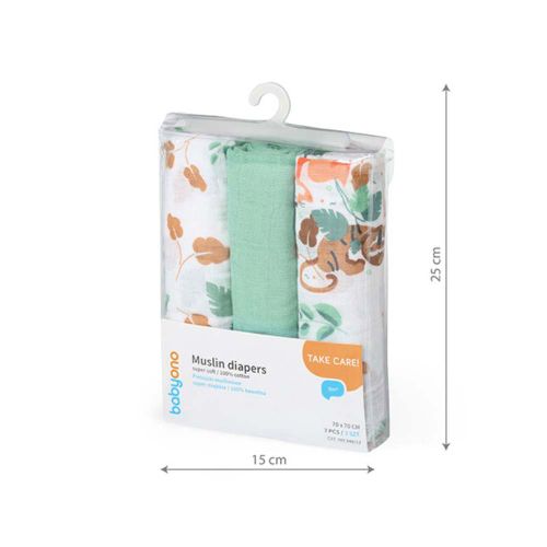 BabyOno Tetra pelene Muslin Jesen, zelena slika 5