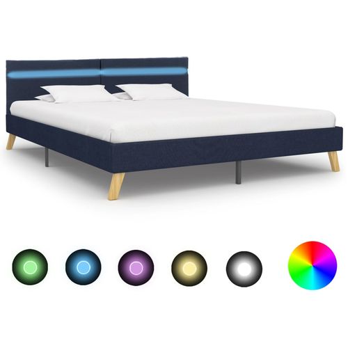 Okvir za krevet od tkanine s LED svjetlom plavi 180x200 cm slika 24