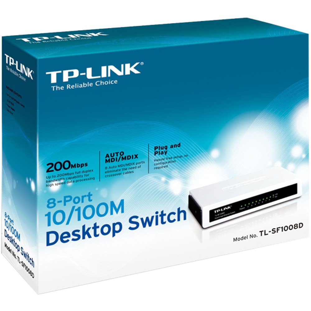 TP-LINK 8-Portni switch, 200Mbps, 10/100M - TL-SF1008D slika 2