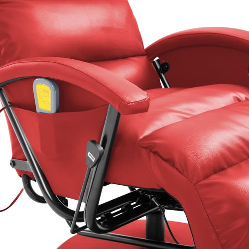Masažna TV fotelja od umjetne kože crvena slika 29