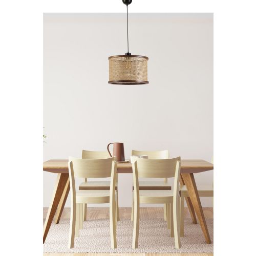 Gizem Büyük Tekli Ceviz Rattan Sarkıt Walnut Chandelier slika 1