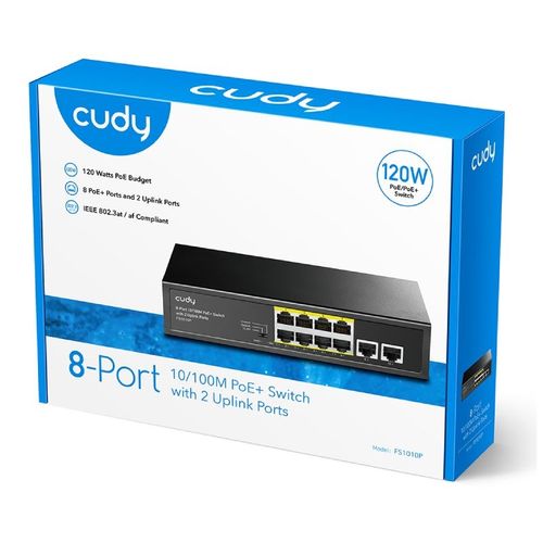 CUDY FS1010P 8-Port 10/100M PoE+ Switch with 2 Uplink Ports slika 4