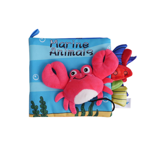 MKV559219 Edukativna platnena knjiga za bebe Marine Animals 18x21cm