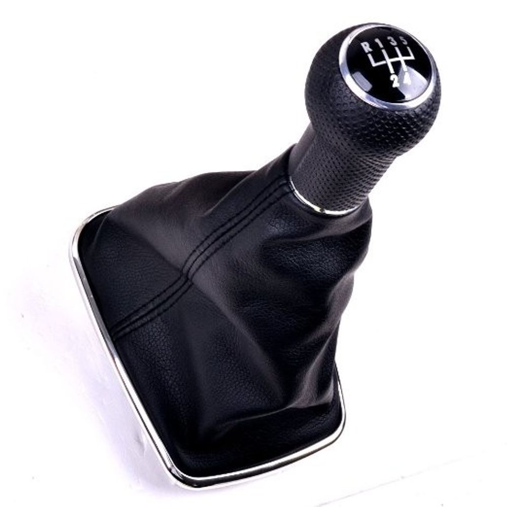Ručka mjenjača sa kožom Asy za VW Golf IV, FI12mm, hrom okvir, 5 brzina slika 1