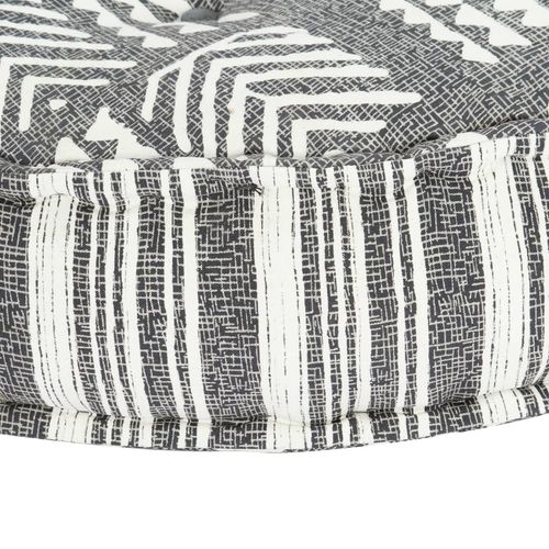 283788 Pouffe 100x20 cm Grey Stripe Fabric slika 7