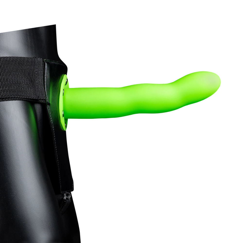 Joj! by Shots Glow in the Dark zakrivljeni šuplji strap-on - 8 / 20 cm slika 4
