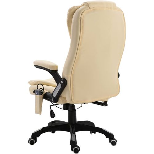 Masažna uredska stolica od umjetne kože krem slika 3