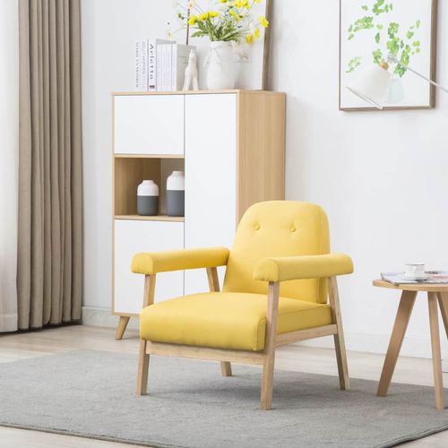 Fotelja od tkanine žuta slika 1