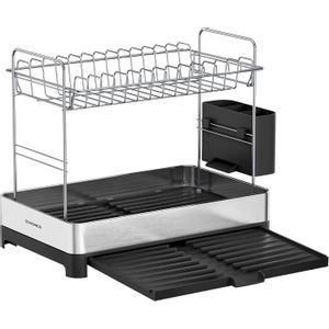 SONGMICS 2-Tier dish drying rack black