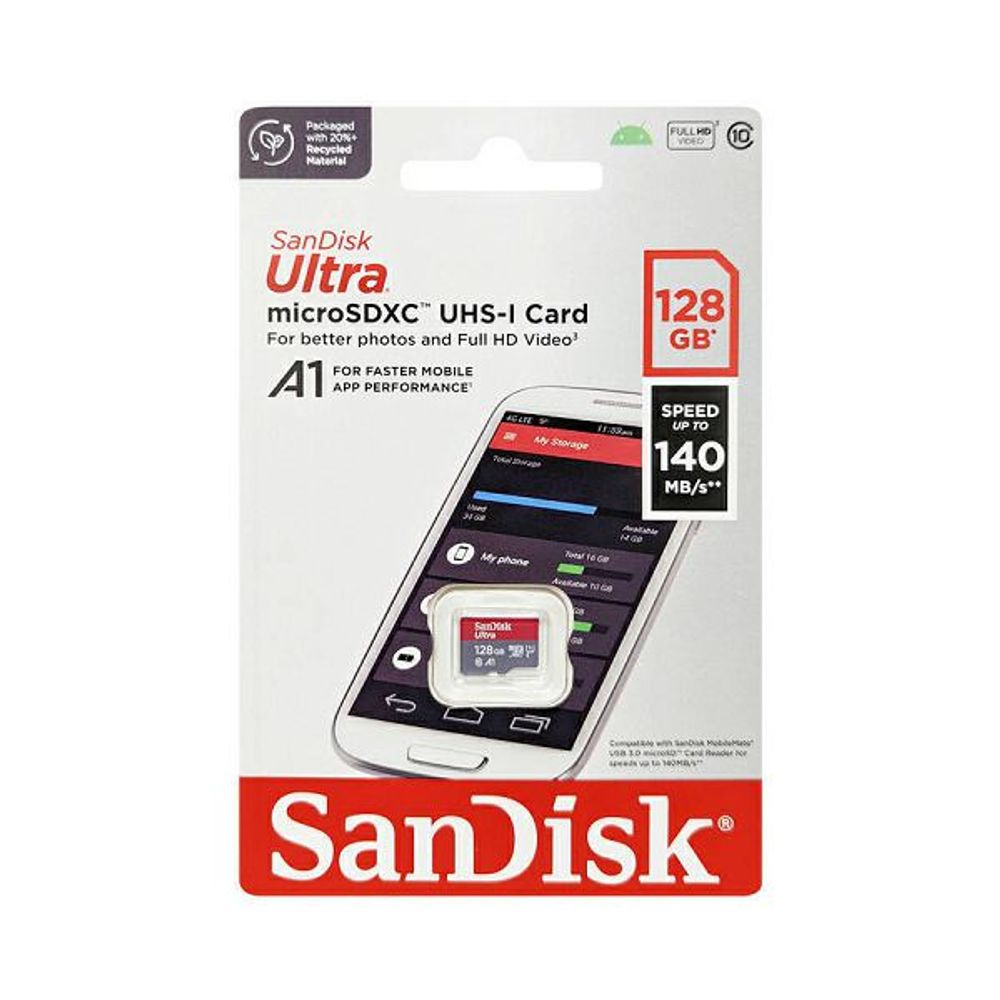 SANDISK MEMORIJSKA KARTICA MicroSDXC UHS-I 140MB/s 128GB slika 1
