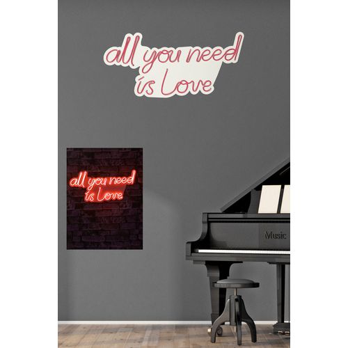 Wallity All You Need is Love - Crvena Dekorativna Plastična LED Rasveta slika 3