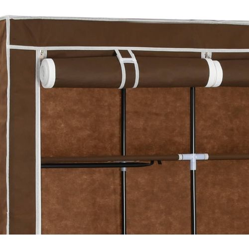 282454 Wardrobe with Compartments and Rods Brown 150x45x175 cm Fabric slika 15