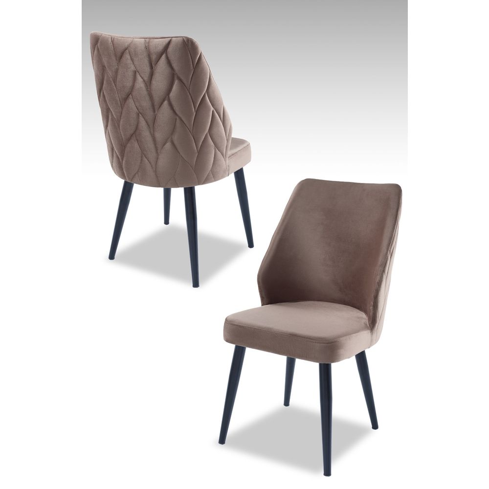 Pufi - Cappuccino, Crni Set Stolica (2 Komada) slika 1