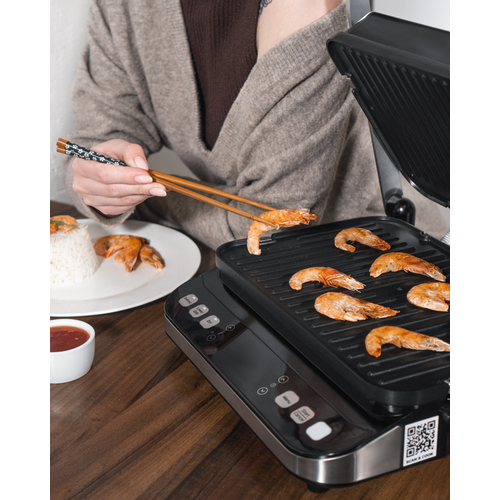 AENO ''Electric Grill EG5: 2000W, 2 heating modes - Lower Grill, Both Grills, 6 preset programs, Defrost, Max opening angle -180°, Temperature regulation, Timer, Removable double-sided plates, Plate size 320*220mm'' slika 9