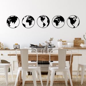 World Map 2 Black Decorative Metal Wall Accessory