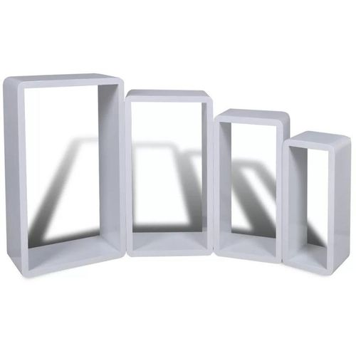 Set od 4 bijele zidne police u obliku kocke slika 3