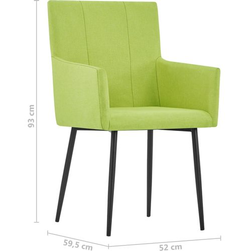 Blagovaonske stolice s naslonima za ruke 6 kom zelene tkanina slika 21