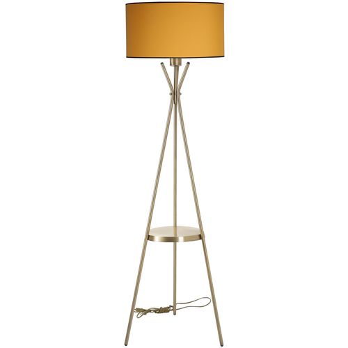Venedik sehpalı eskitme lambader silindir hardal abajurlu Mustard Floor Lamp slika 2