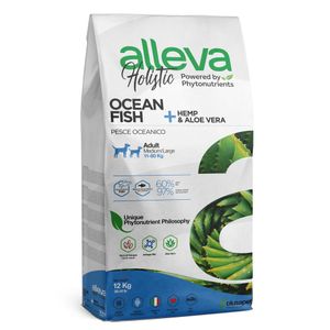 Alleva Holistic Dog Adult Ocean Fish + Hemp &amp; Aloe Vera Medium/Maxi 12 kg