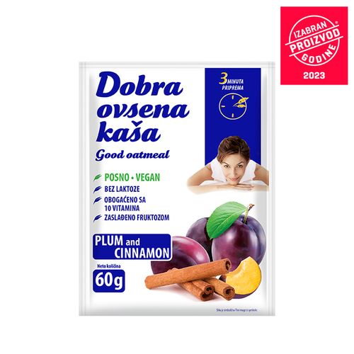 DOBRA OVSENA KAŠA sa šljivom i cimetom 60g slika 1