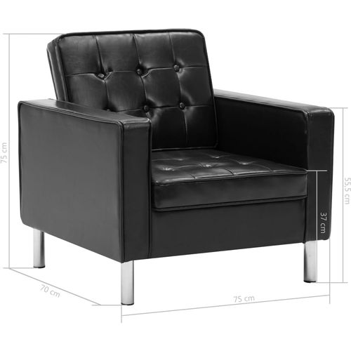 Fotelja od umjetne kože crna slika 39