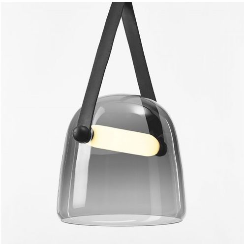 TOOLIGHT Viseća svjetiljks Sivo staklo s remenom crni APP617-1CP slika 3