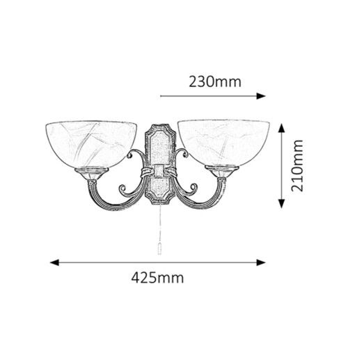 Rabalux Marlene zidna lampa E14 2x40W bronza Klasična rasveta slika 2