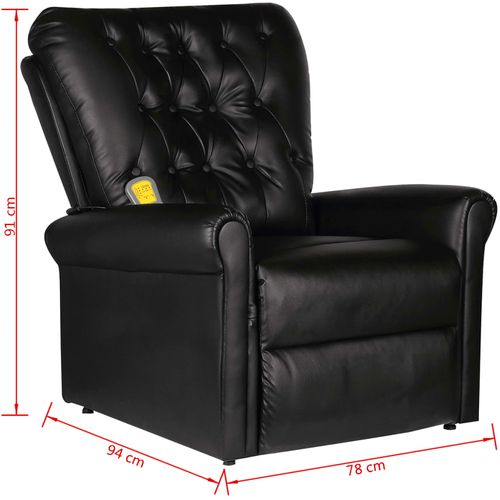 Masažna stolica od umjetne kože crna slika 44