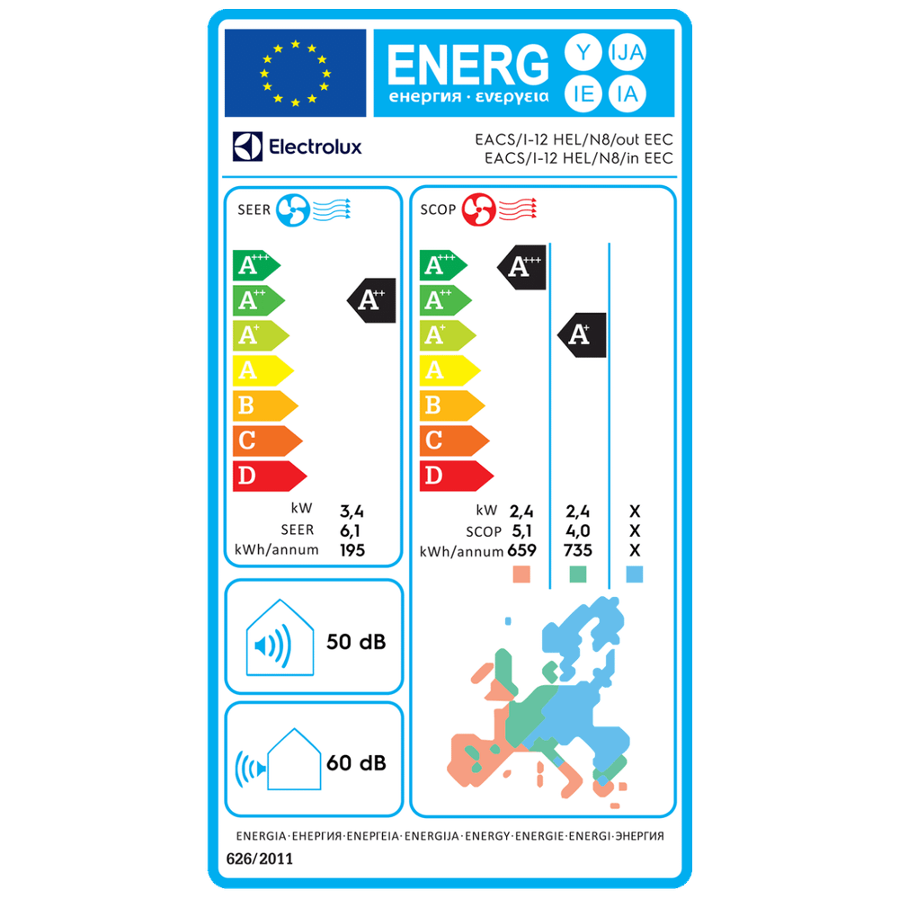 Electrolux Klima uređaj, 12000Btu, -20°, R32, Inverter, A++ - EACS/I-12HEL/N8 EEC slika 8