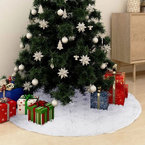 Luksuzna podloga za božićno drvce bijela 150 cm umjetno krzno slika 13