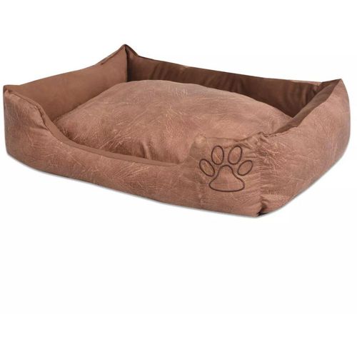 Krevet za pse s jastukom PU umjetna koža veličina XL Bež slika 5