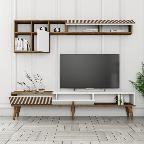 Woody Fashion TV jedinica, Milan TV - Walnut, White slika 2