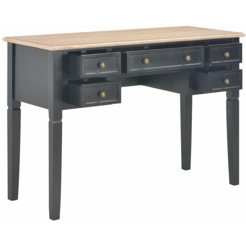 280071 Writing Desk Black 109,5x45x77,5 cm Wood slika 43