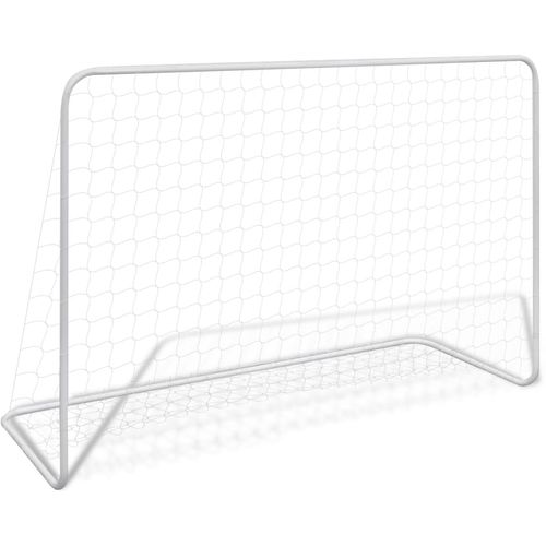 Nogometni gol 2 kom s mrežom 182 x 61 x 122 cm čelični bijeli slika 7