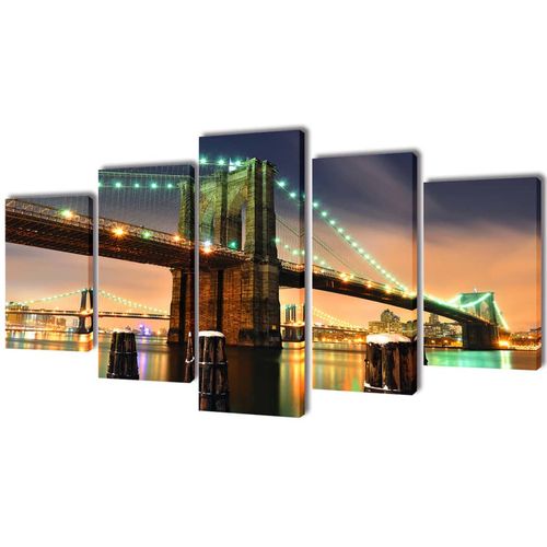 Zidne Slike na Platnu Set s Printom Brooklyn Mosta 100 x 50 cm slika 16