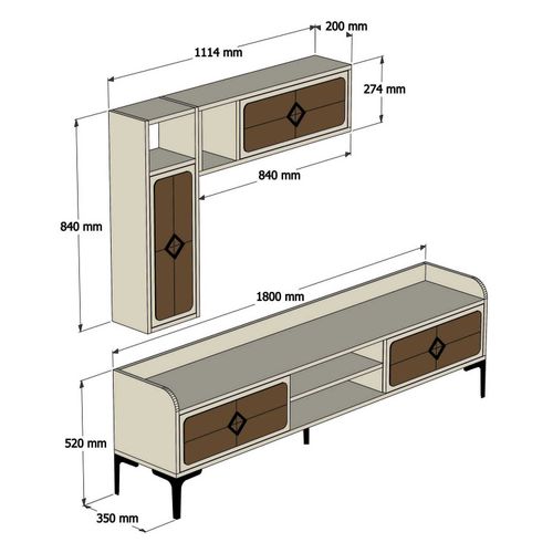 Woody Fashion TV jedinica, Samba - Walnut slika 6