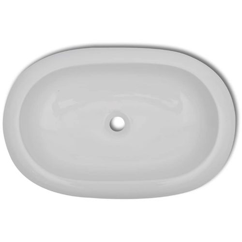 Umivaonik s miješalicom keramički ovalni bijeli slika 31